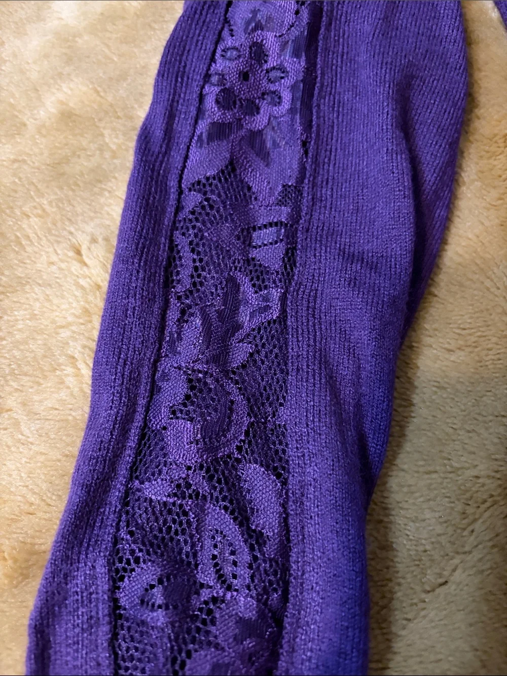 Torrid Dark Purple Lace-Hem Sweater NWT with lace shoulders and back size 0X